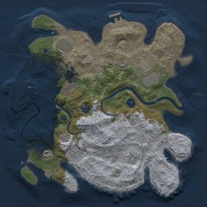 Thumbnail Rust Map: Procedural Map, Size: 3500, Seed: 64428793, 15 Monuments