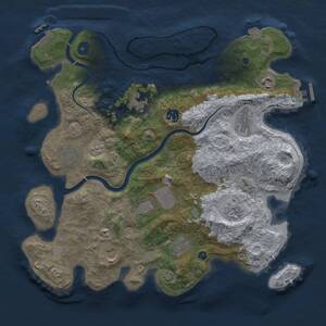 Thumbnail Rust Map: Procedural Map, Size: 3750, Seed: 74, 16 Monuments