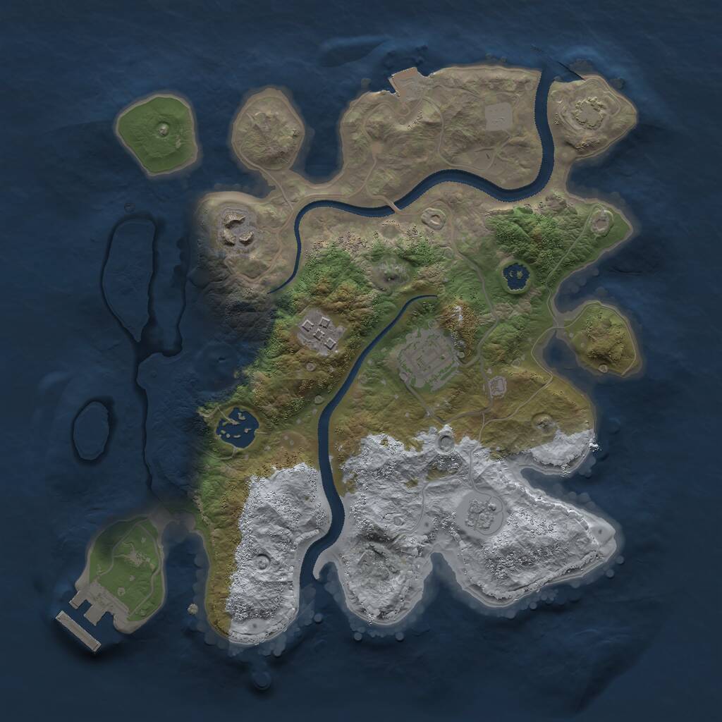 Rust Map: Procedural Map, Size: 2800, Seed: 934883725, 8 Monuments
