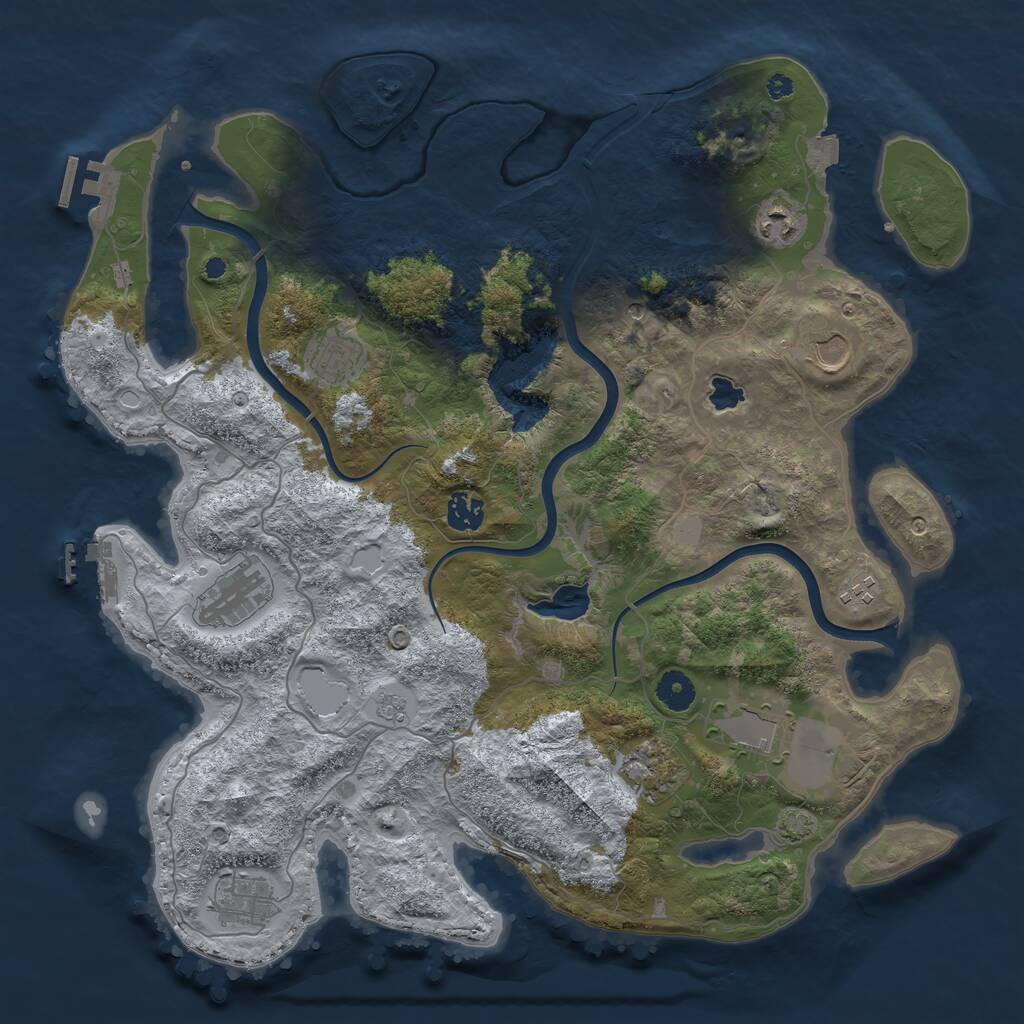 Rust Map: Procedural Map, Size: 4000, Seed: 1297136689, 15 Monuments