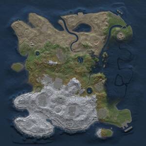 Thumbnail Rust Map: Procedural Map, Size: 3500, Seed: 195494395, 16 Monuments