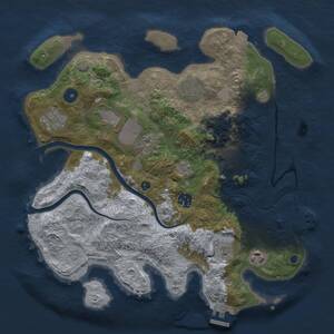 Thumbnail Rust Map: Procedural Map, Size: 3500, Seed: 45198456, 14 Monuments