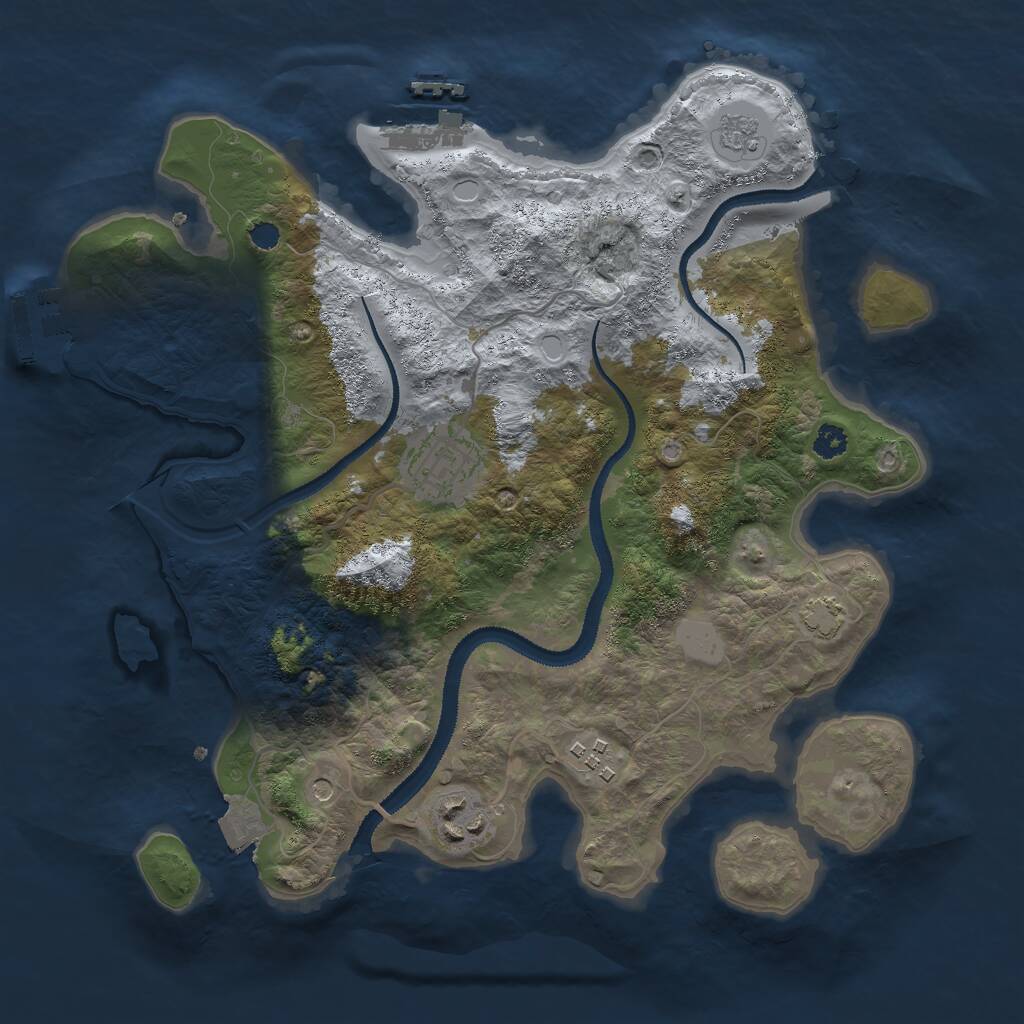Rust Map: Procedural Map, Size: 3000, Seed: 219880264, 9 Monuments