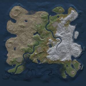 Thumbnail Rust Map: Procedural Map, Size: 4000, Seed: 1108431389, 17 Monuments