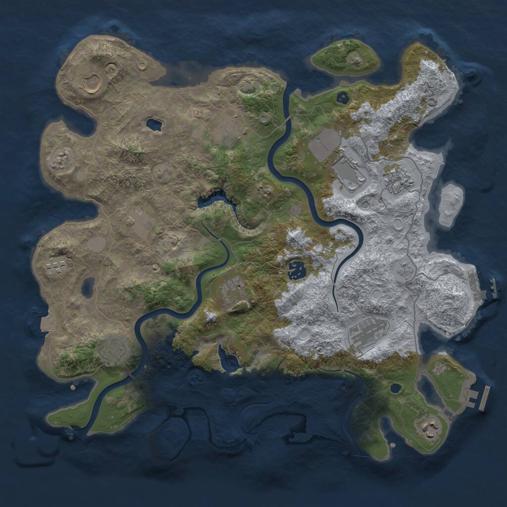 Rust Map: Procedural Map, Size: 4000, Seed: 1108431389, 17 Monuments