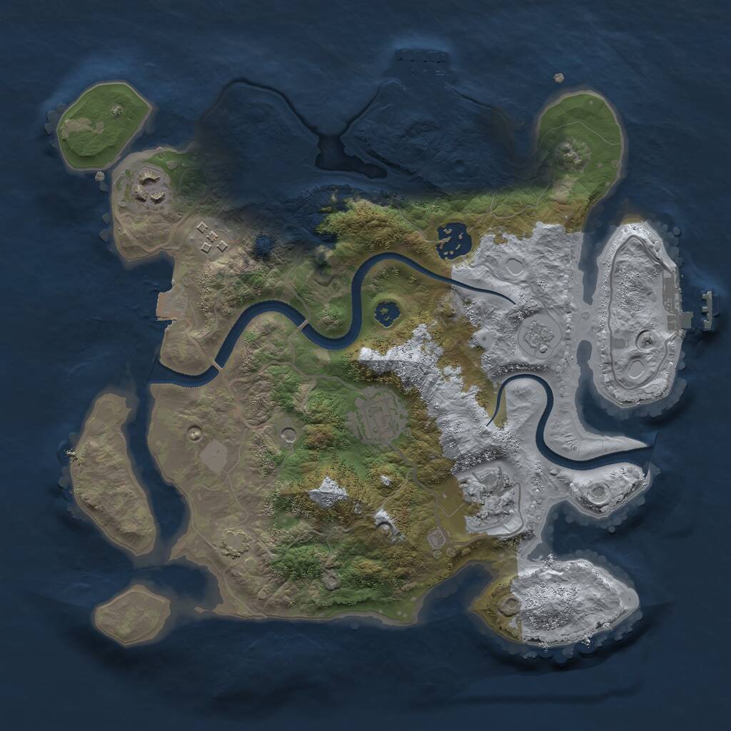 Rust Map: Procedural Map, Size: 3000, Seed: 620724982, 11 Monuments