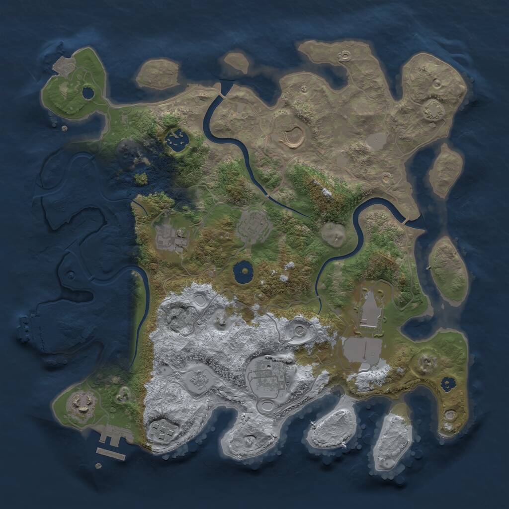 Rust Map: Procedural Map, Size: 3500, Seed: 2021067603, 14 Monuments