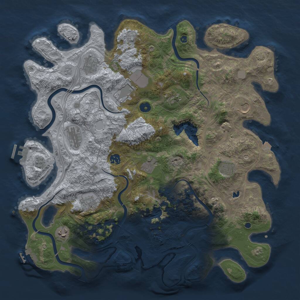 Rust Map: Procedural Map, Size: 4250, Seed: 1972323821, 17 Monuments