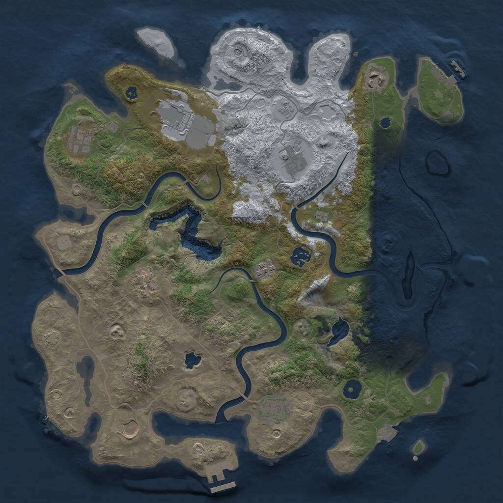 Rust Map: Procedural Map, Size: 4000, Seed: 1851735863, 15 Monuments