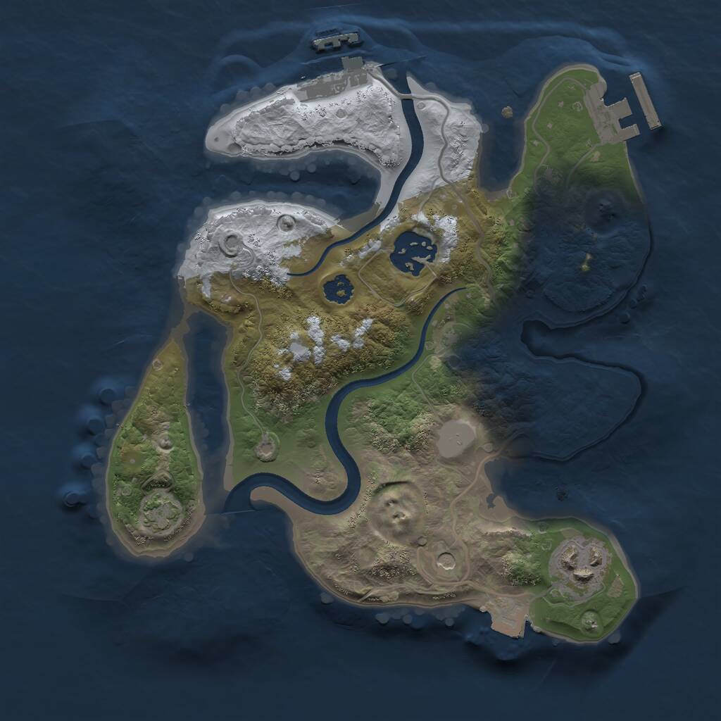 Rust Map: Procedural Map, Size: 2500, Seed: 1289478628, 7 Monuments