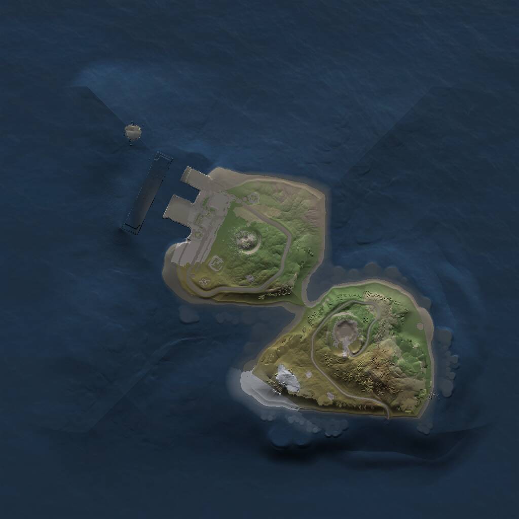 Rust Map: Procedural Map, Size: 1250, Seed: 870584843, 2 Monuments