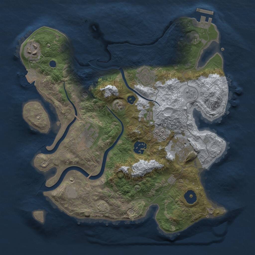 Rust Map: Procedural Map, Size: 3000, Seed: 1405470310, 11 Monuments