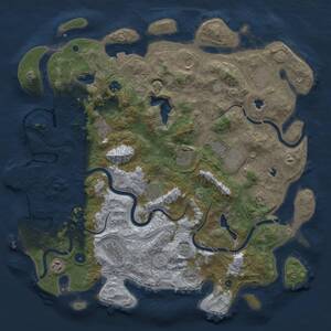 Thumbnail Rust Map: Procedural Map, Size: 4500, Seed: 2039860276, 17 Monuments