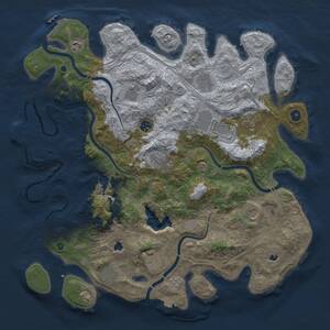 Thumbnail Rust Map: Procedural Map, Size: 4500, Seed: 495521315, 17 Monuments