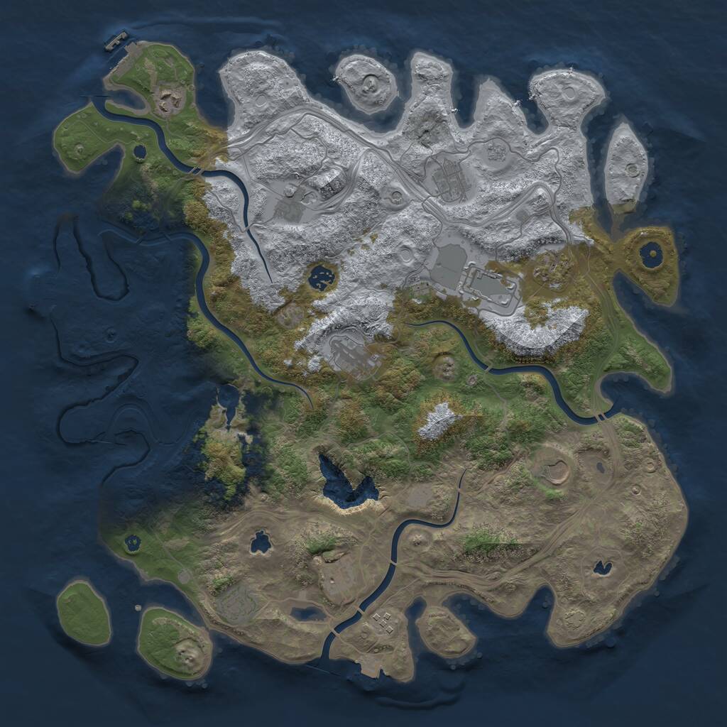 Rust Map: Procedural Map, Size: 4500, Seed: 495521315, 17 Monuments