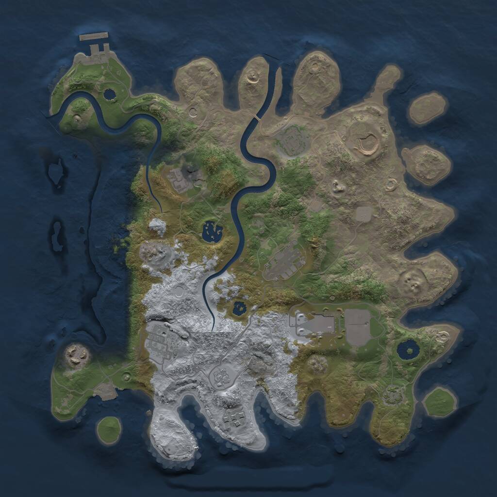 Rust Map: Procedural Map, Size: 3500, Seed: 423801, 14 Monuments