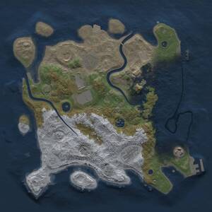 Thumbnail Rust Map: Procedural Map, Size: 3500, Seed: 1745301346, 14 Monuments