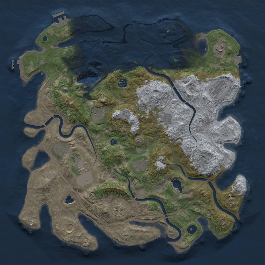 Rust Map: Procedural Map, Size: 4300, Seed: 566666667, 17 Monuments
