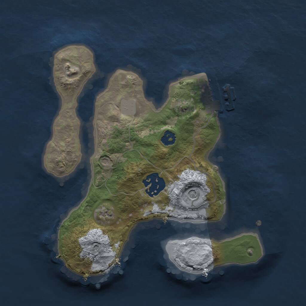 Rust Map: Procedural Map, Size: 2100, Seed: 1838209829, 4 Monuments