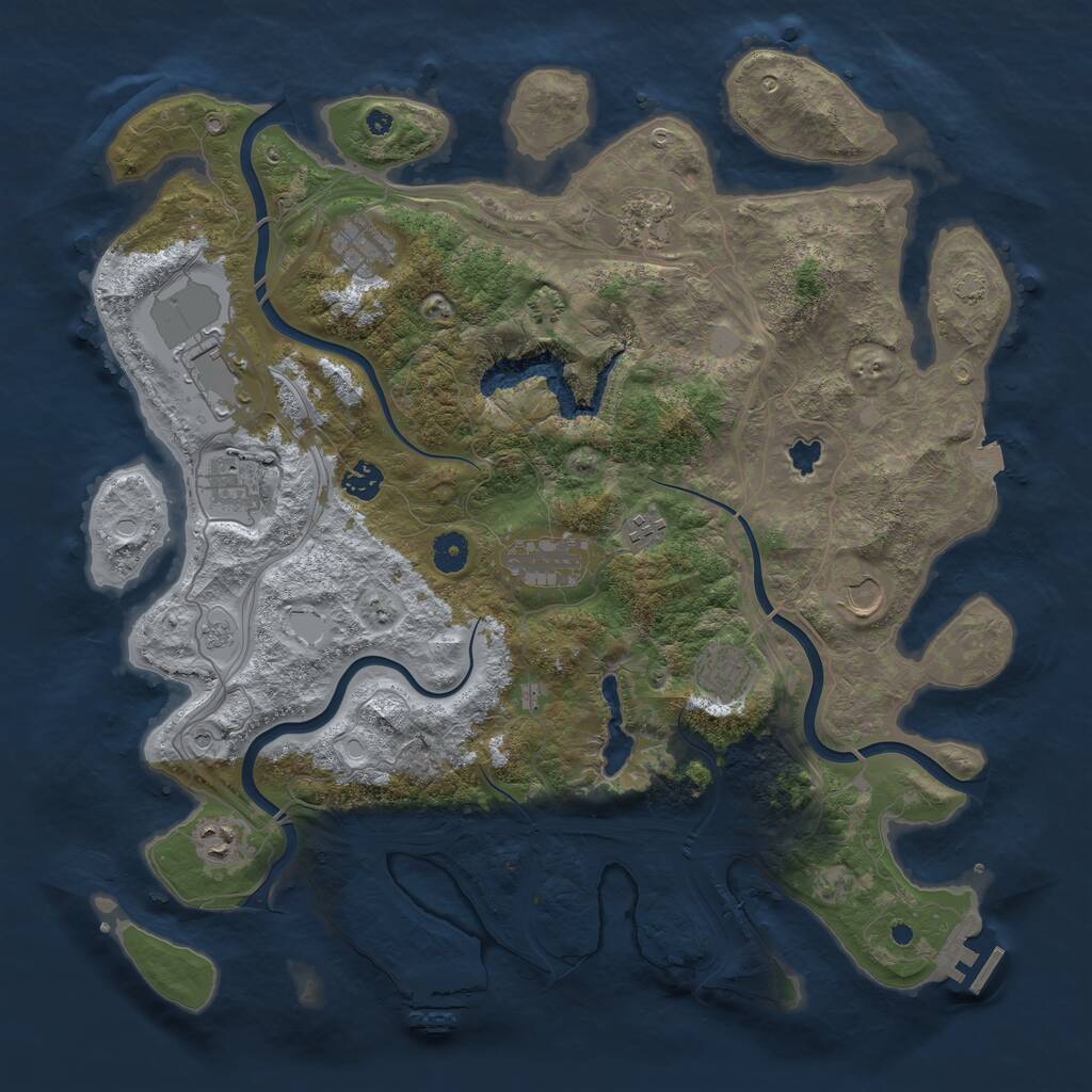 Rust Map: Procedural Map, Size: 4250, Seed: 3628517, 16 Monuments