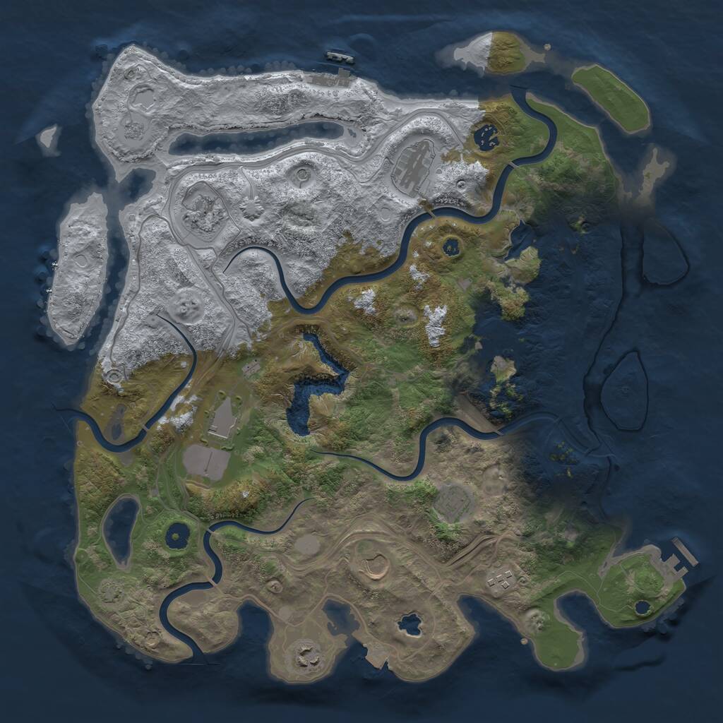 Rust Map: Procedural Map, Size: 4250, Seed: 480069539, 15 Monuments