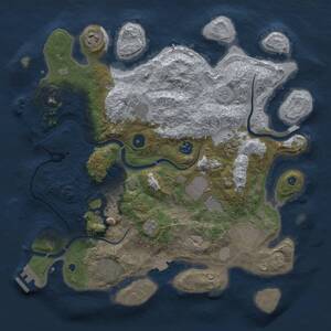 Thumbnail Rust Map: Procedural Map, Size: 3750, Seed: 1042646031, 15 Monuments