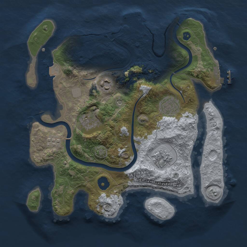 Rust Map: Procedural Map, Size: 3000, Seed: 938249702, 10 Monuments