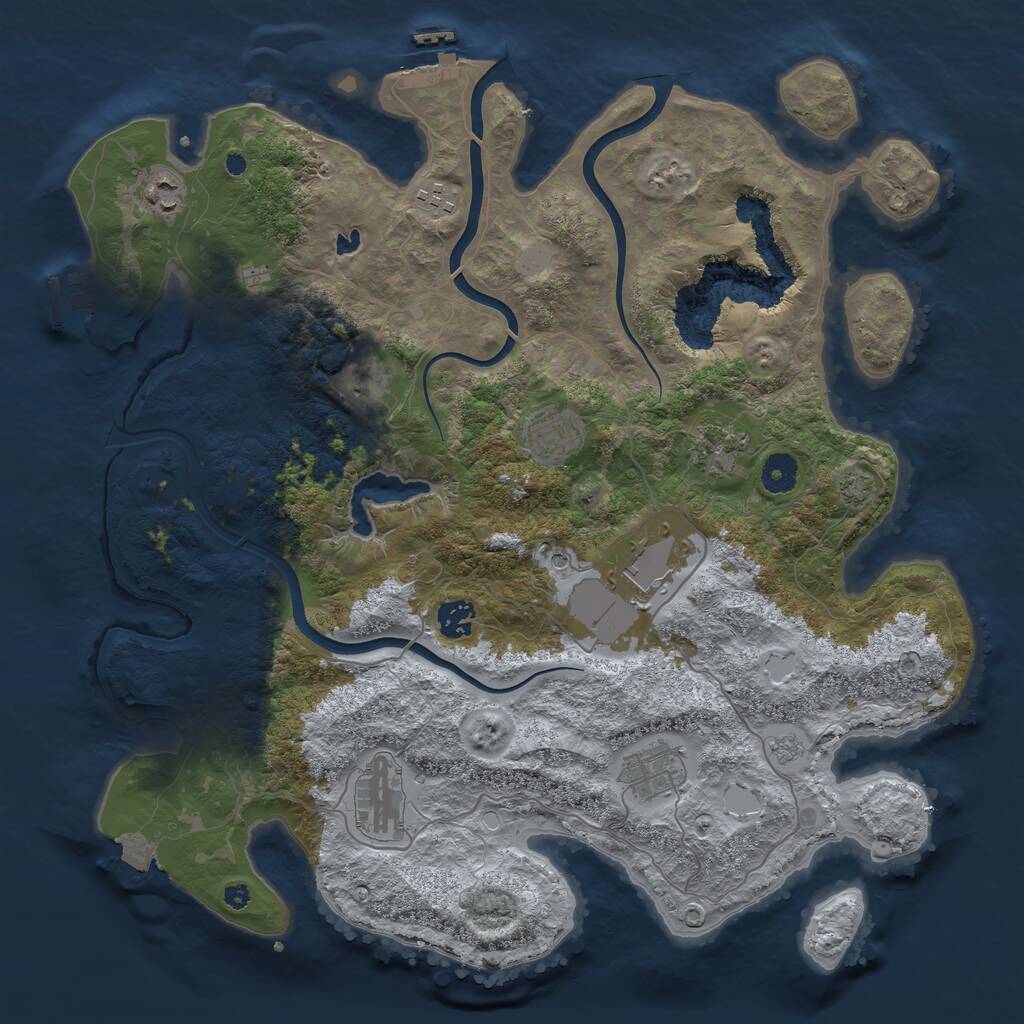 Rust Map: Procedural Map, Size: 4000, Seed: 203126801, 15 Monuments