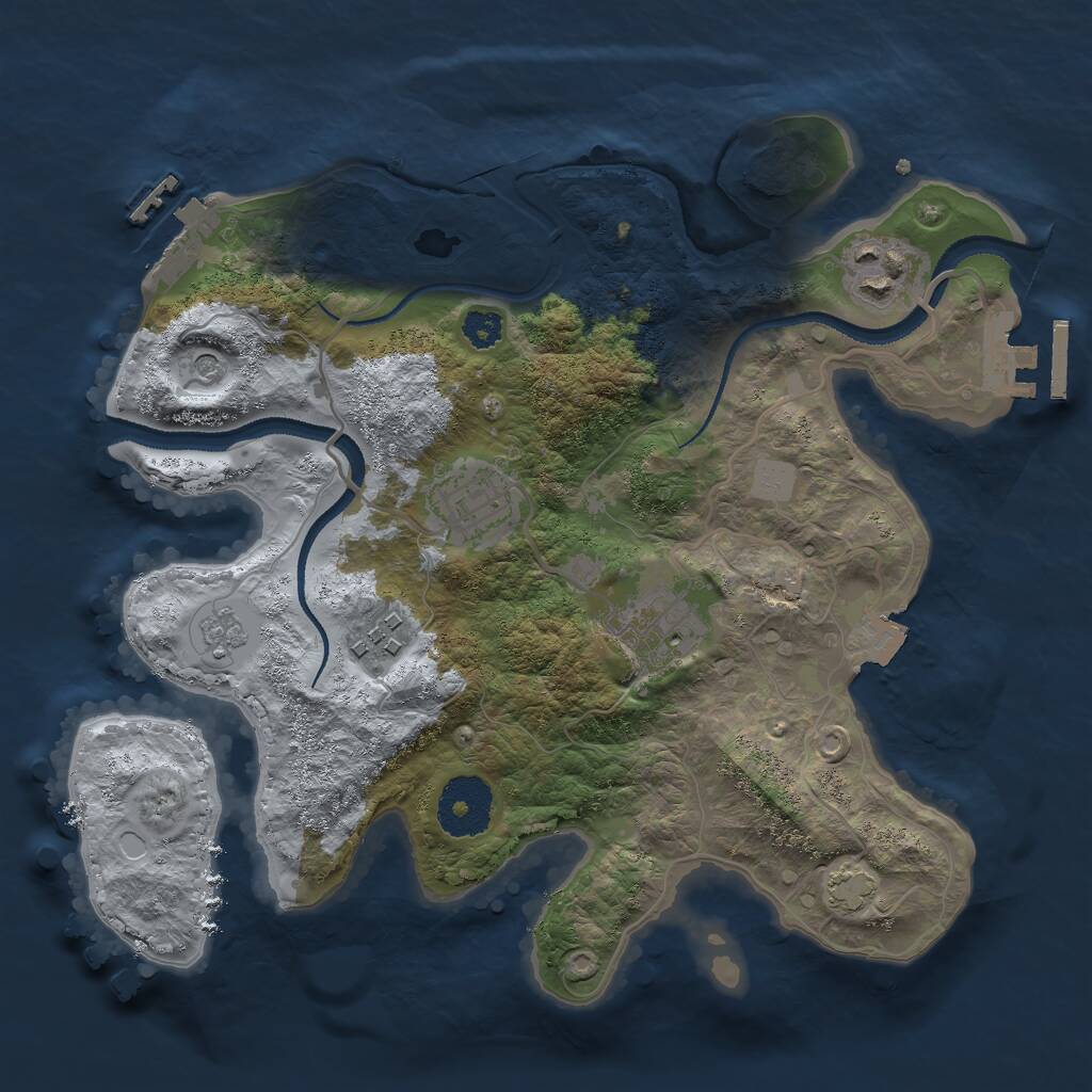 Rust Map: Procedural Map, Size: 2800, Seed: 869126766, 10 Monuments
