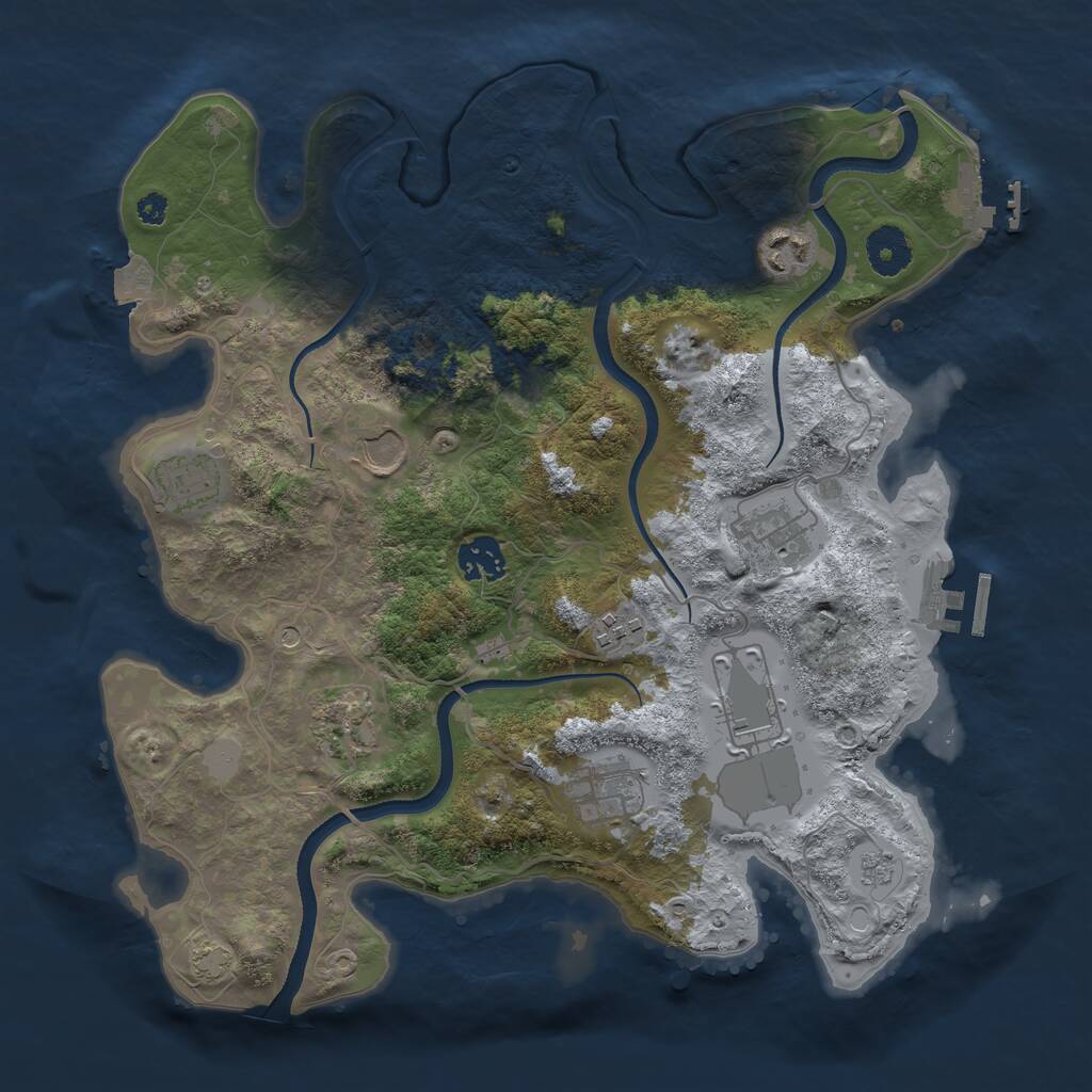 Rust Map: Procedural Map, Size: 3500, Seed: 796957821, 15 Monuments