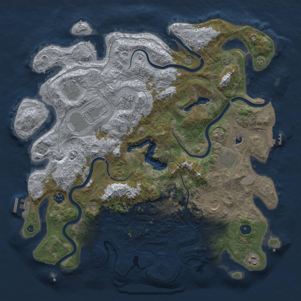 Rust Map: Procedural Map, Size: 4250, Seed: 747958, 14 Monuments