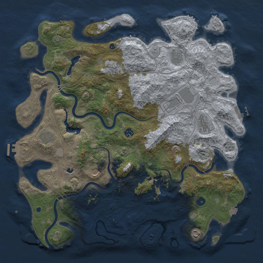Rust Map: Procedural Map, Size: 4500, Seed: 31663843, 15 Monuments