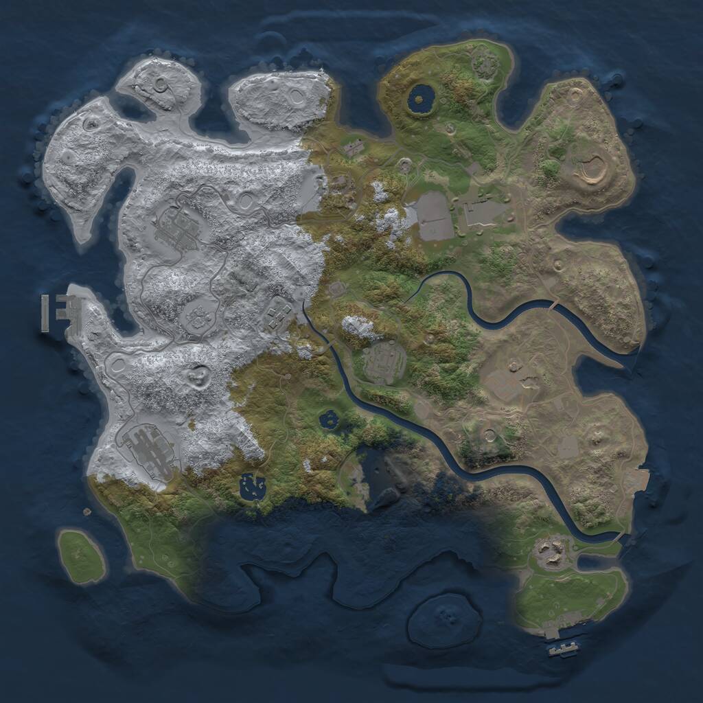 Rust Map: Procedural Map, Size: 3750, Seed: 367255, 17 Monuments