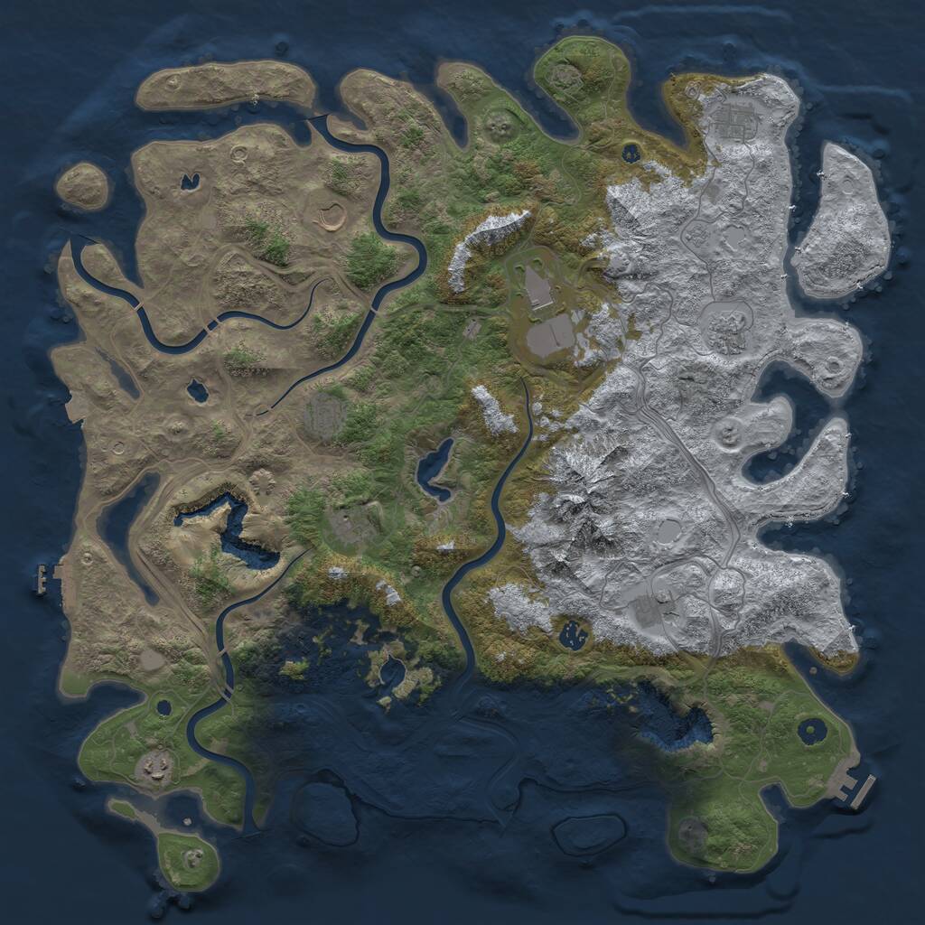 Rust Map: Procedural Map, Size: 5000, Seed: 1654429420, 16 Monuments