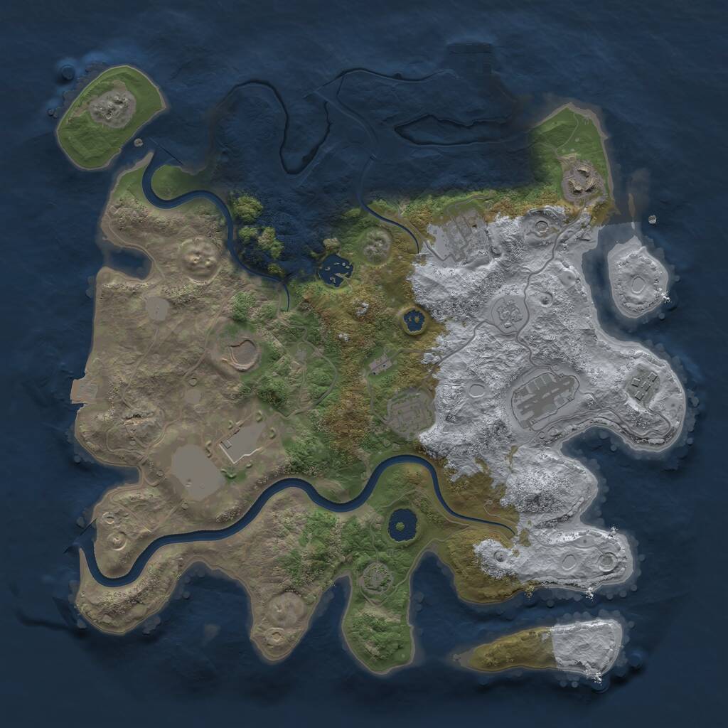 Rust Map: Procedural Map, Size: 3500, Seed: 5639279, 13 Monuments
