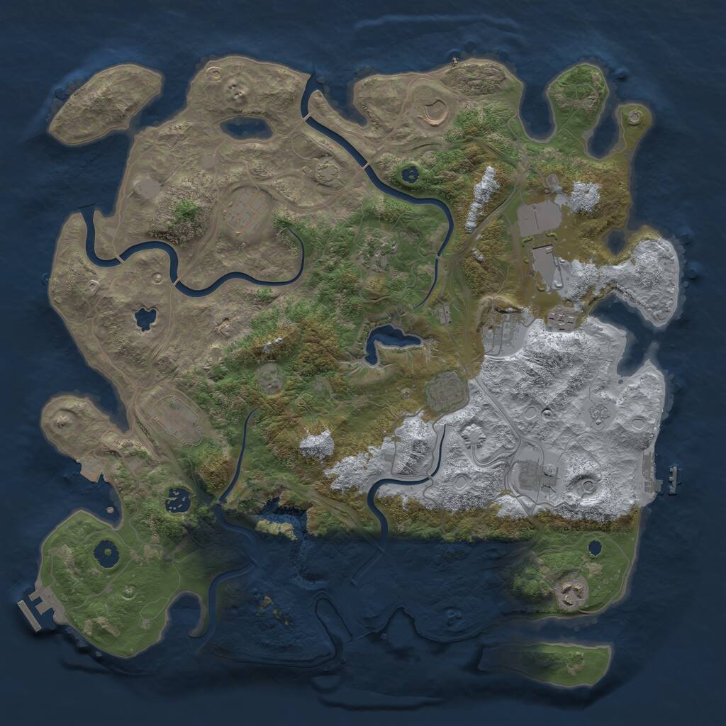 Rust Map: Procedural Map, Size: 4250, Seed: 390970532, 17 Monuments