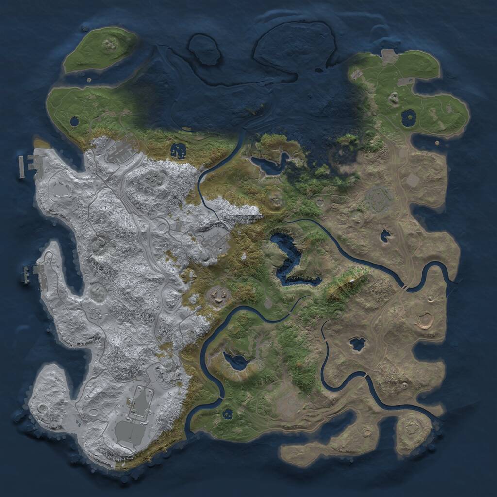 Rust Map: Procedural Map, Size: 4500, Seed: 1982893804, 17 Monuments