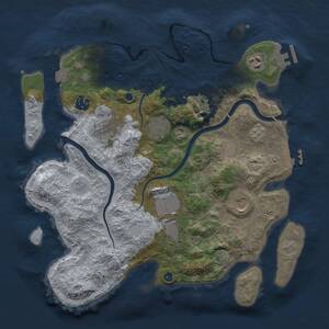 Thumbnail Rust Map: Procedural Map, Size: 3500, Seed: 919555390, 14 Monuments