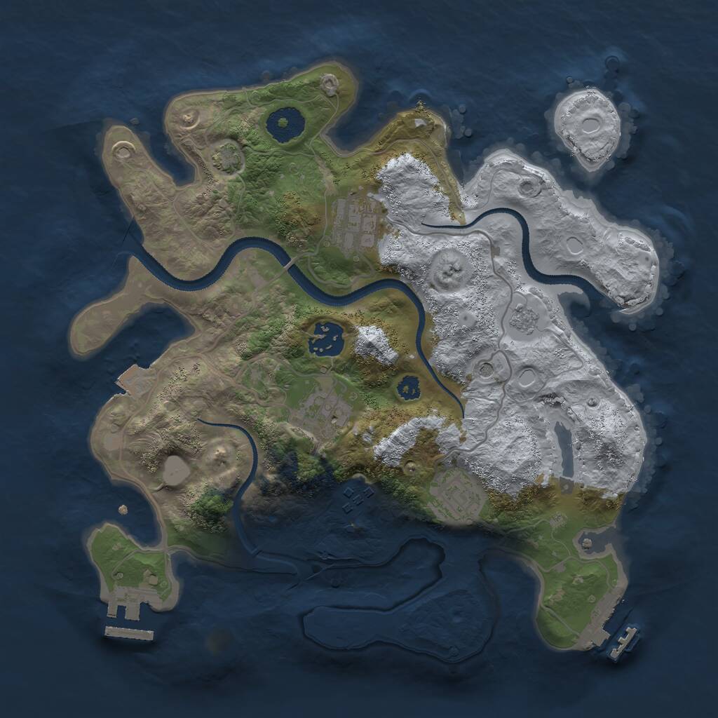 Rust Map: Procedural Map, Size: 3000, Seed: 12868, 11 Monuments