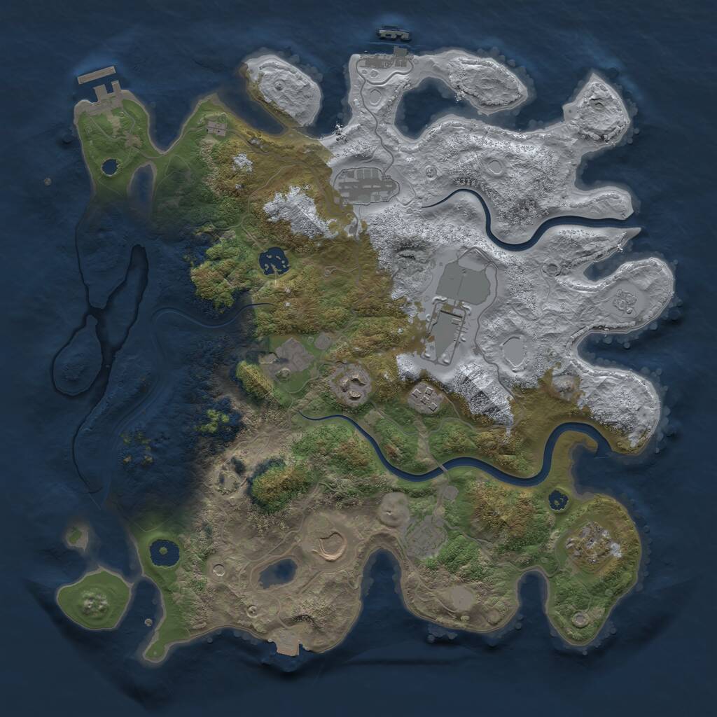 Rust Map: Procedural Map, Size: 3750, Seed: 463430, 15 Monuments