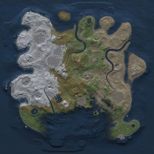 Thumbnail Rust Map: Procedural Map, Size: 3500, Seed: 31168009, 14 Monuments
