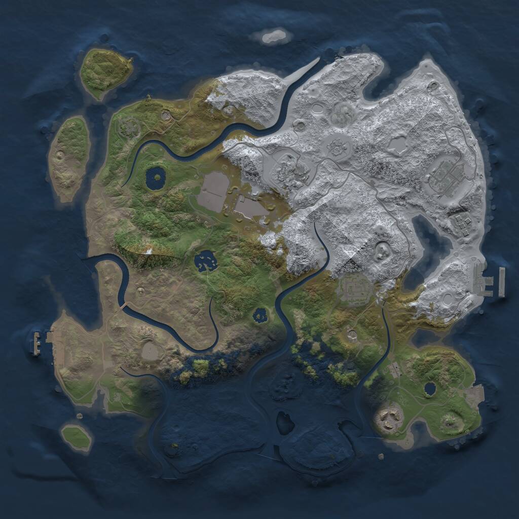 Rust Map: Procedural Map, Size: 3500, Seed: 1805622768, 13 Monuments