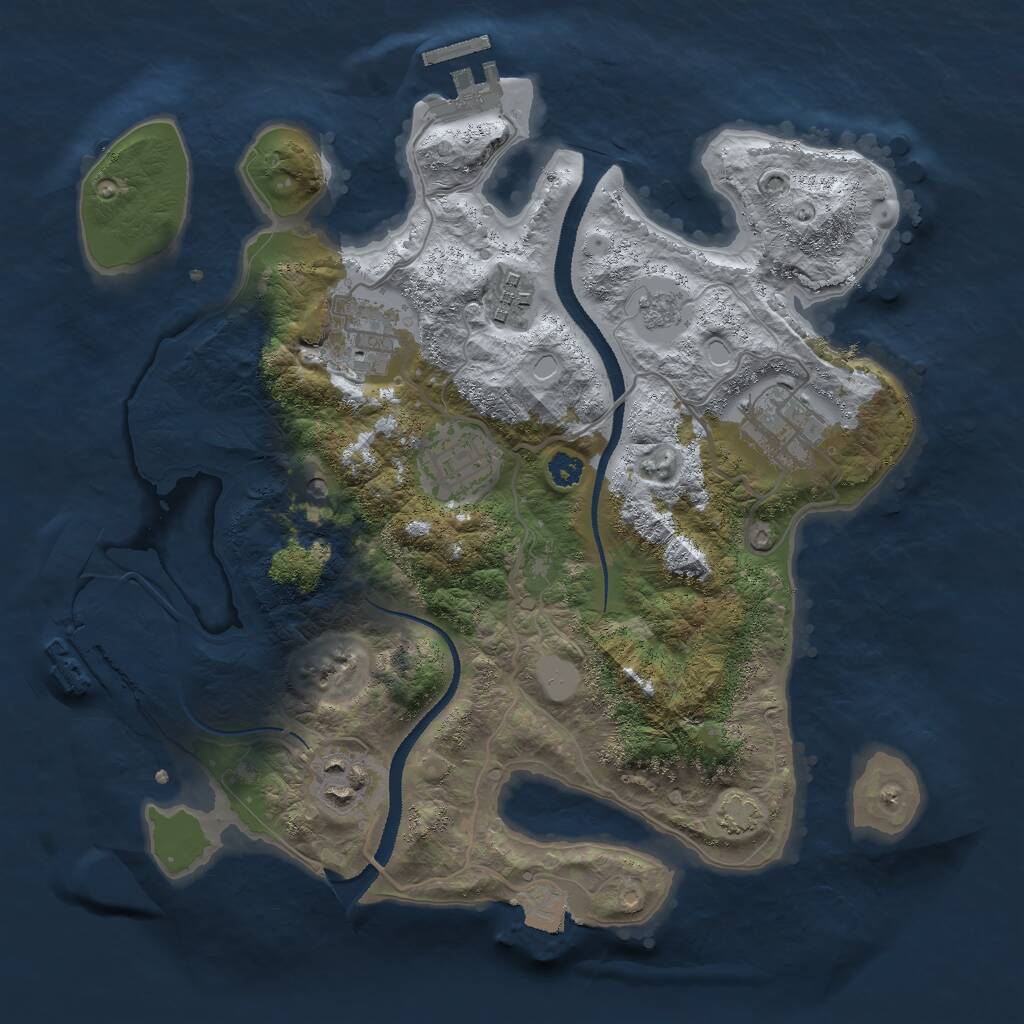 Rust Map: Procedural Map, Size: 3000, Seed: 1794867754, 11 Monuments