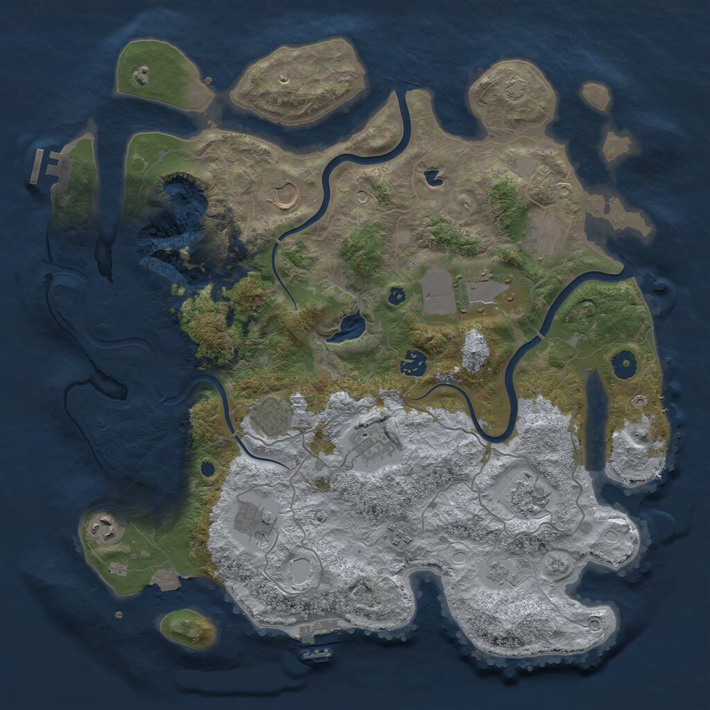 Rust Map: Procedural Map, Size: 4000, Seed: 1156021066, 16 Monuments