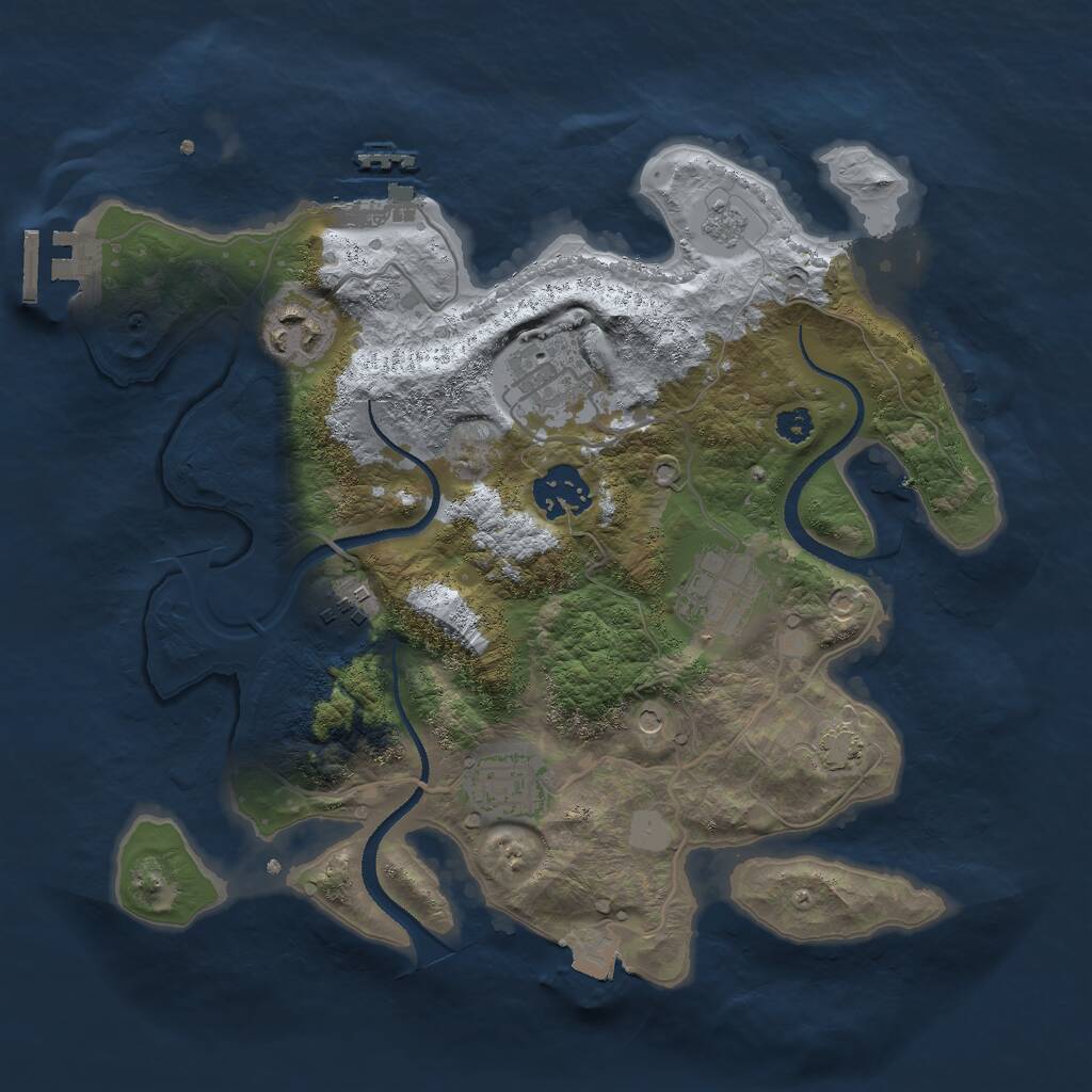 Rust Map: Procedural Map, Size: 3000, Seed: 683611492, 12 Monuments