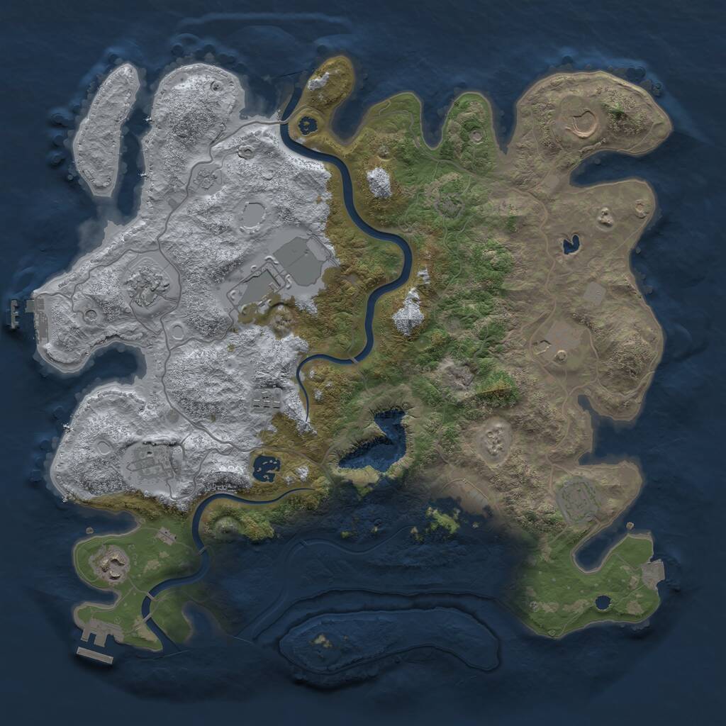 Rust Map: Procedural Map, Size: 4000, Seed: 187256187, 16 Monuments