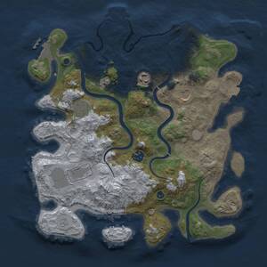 Thumbnail Rust Map: Procedural Map, Size: 3500, Seed: 828122611, 12 Monuments