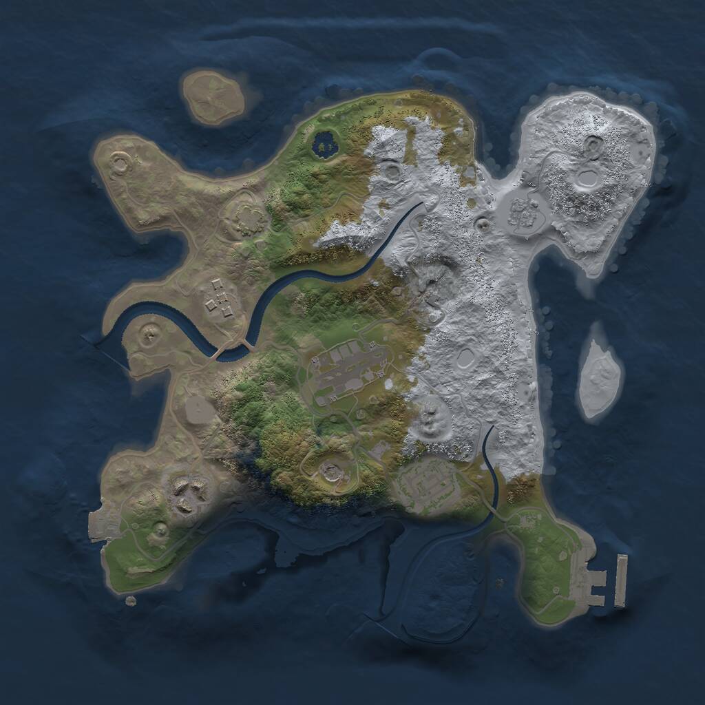 Rust Map: Procedural Map, Size: 2700, Seed: 12654, 9 Monuments
