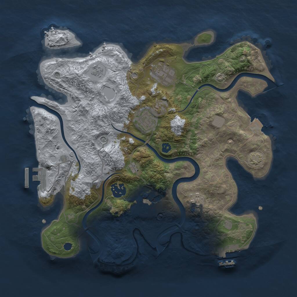 Rust Map: Procedural Map, Size: 3000, Seed: 697563529, 11 Monuments