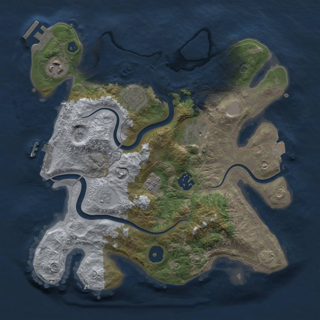 Rust Map: Procedural Map, Size: 3000, Seed: 1897507005, 11 Monuments